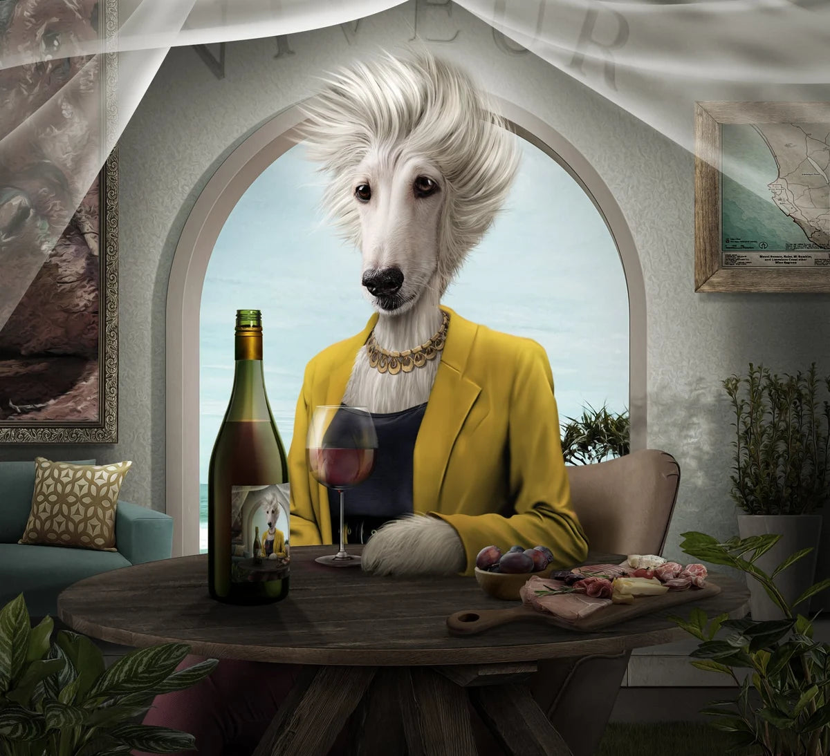 Margeaux hosting at her elegant seaside villa